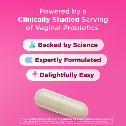 OLLY Happy Hoo-Ha Capsules, Probiotic for Women, Vaginal Health and pH Balance, 10 Billion CFU, Gluten Free - 25 Count - Maple Wellness Supplements