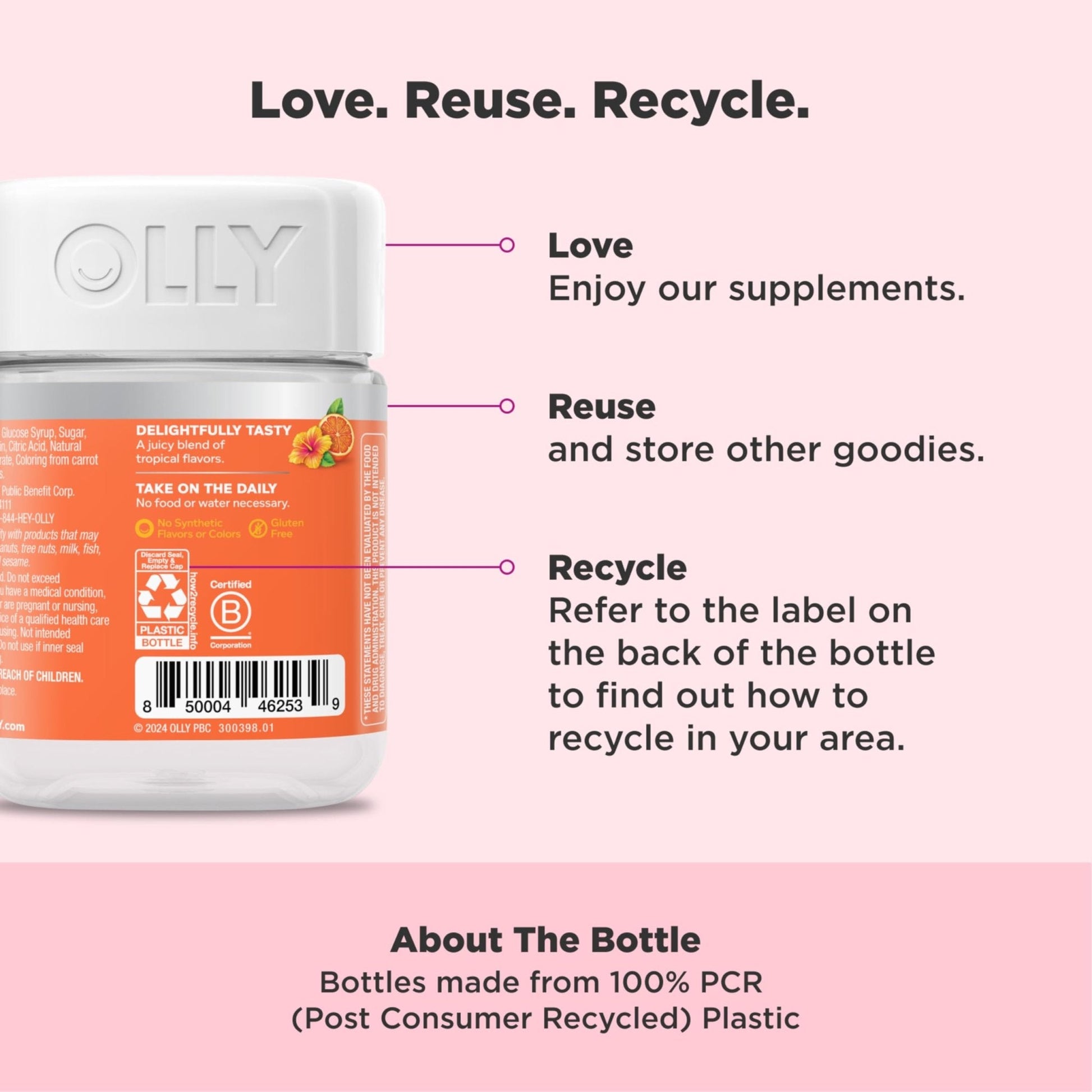 OLLY Heavenly Hair Gummy, Supports Healthy Hair, Keratin, Biotin, AMLA, Chewable Supplement, 30 Day Supply - 60 Count - Maple Wellness Supplements