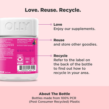 OLLY Immunity Gummy, Immune Support, Elderberry, Zinc, Vitamin C, Supplement, Berry Flavor, 15 Day Supply - 45 Count - Maple Wellness Supplements