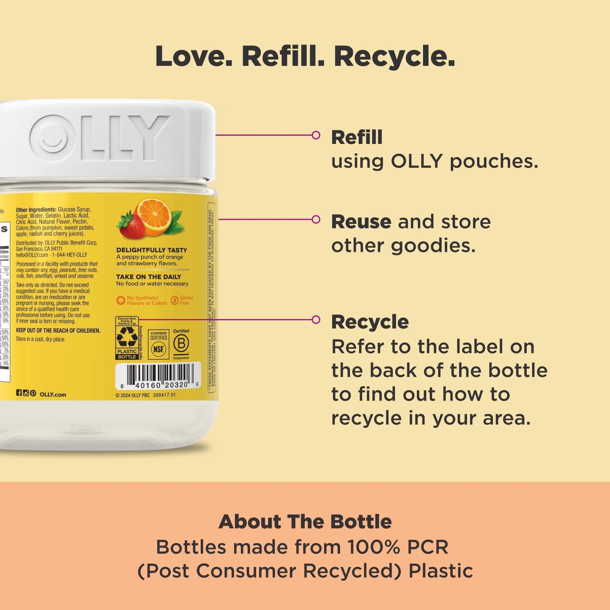 OLLY Kids Multivitamin Gummy Worms, Overall Health and Immune Support, Vitamins and Minerals A, C, D, E, Bs and Zinc, Chewable Supplement - Maple Wellness Supplements