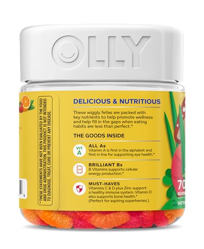 OLLY Kids Multivitamin Gummy Worms, Overall Health and Immune Support, Vitamins and Minerals A, C, D, E, Bs and Zinc, Chewable Supplement - Maple Wellness Supplements