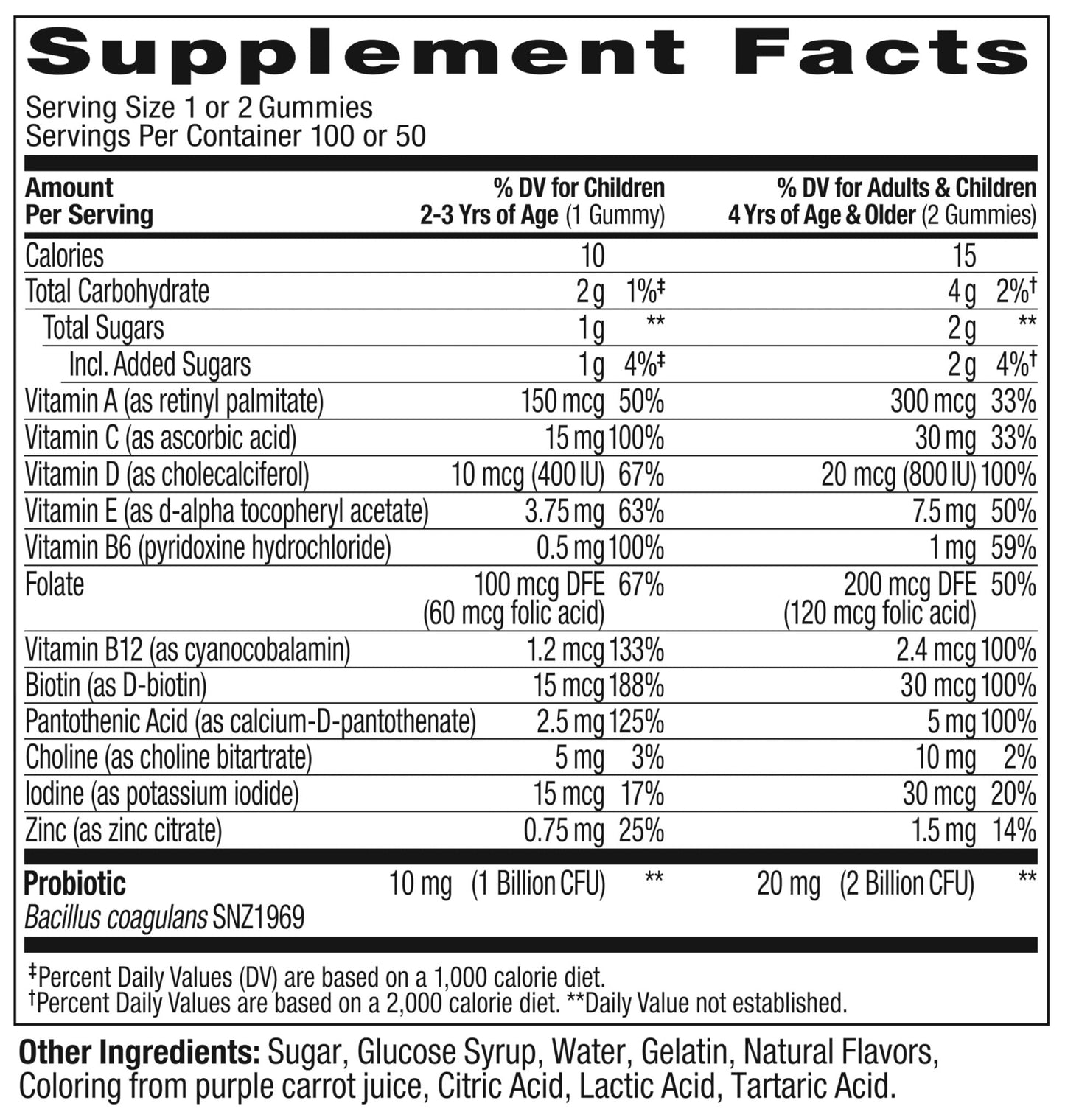OLLY Kids Multivitamin & Probiotic Gummy, Digestive Support, Vitamins A, D, C, E, B, Zinc, Chewable Supplement, Berry Flavor, 50 day supply - 100 Count - Maple Wellness Supplements