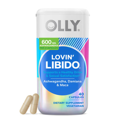 OLLY Lovin Libido Capsules, Boost Desire With Ashwagandha, Maca & Damiana, Vegetarian, Supplement for Women, 20 Day Supply - 40 Count - Maple Wellness Supplements