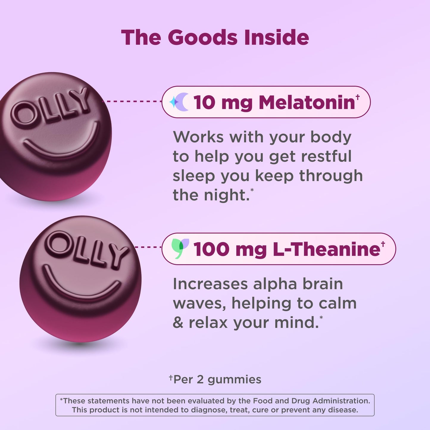 OLLY Max Strength Sleep Gummy, 10mg Melatonin, L-Theanine, Chamomile, Lemon Balm, Sugar Free, Vegetarian Sleep Aid, Strawberry - 70 Count - Maple Wellness Supplements