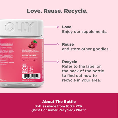 OLLY Period Hero Gummies, PMS Support Supplement,* Chasteberry, Vitamin B6, Calcium, Cran-Raspberry Flavor, 30 Day Supply - 60 Count - Maple Wellness Supplements