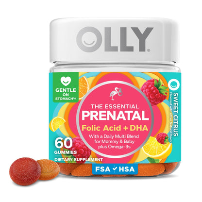 OLLY Prenatal Multivitamin Gummy, Supports Healthy Growth and Brain Development, Folic Acid, Vitamin D, Omega 3 DHA, Chewable Supplement - Maple Wellness Supplements