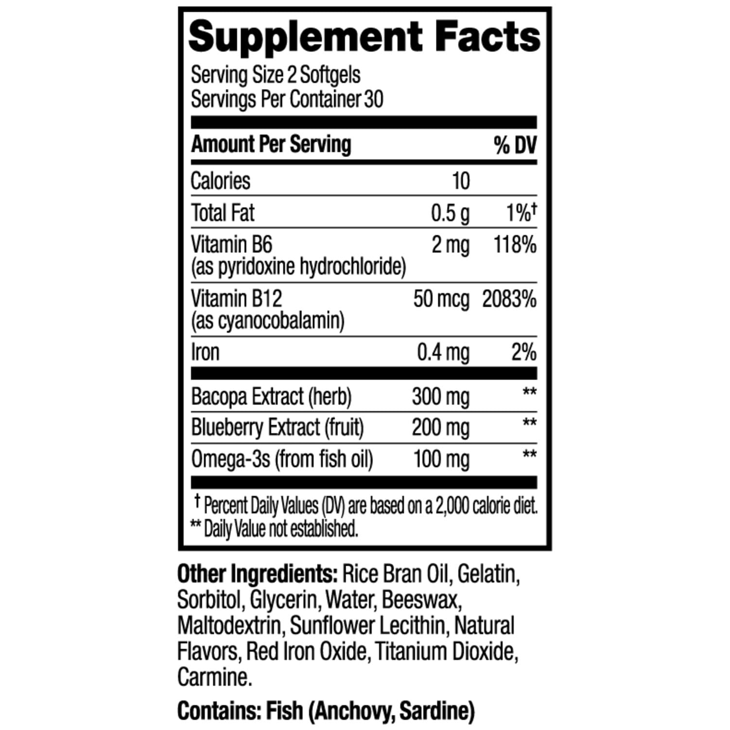 OLLY Ultra Strength Brain Softgels, Nootropic, Supports Healthy Brain Function, Memory, Focus and Concentration, Omega-3s, Vitamins B6 and B12, 30 Day Supply - 60 Count - Maple Wellness Supplements