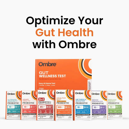 Ombre Gut Health Test Kit - Probiotic Recommender at Home Test for Women & Men - Detailed Custom Gut Microbiome Analysis for Digestive, Immune and Mental Health with Food Suggestions - Maple Wellness Supplements