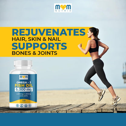 Omega 3 Fish Oil with Maximum EPA DHA - Supports Brain, Liver, Heart & Immunity - Made in The USA - 150 Softgels - Maple Wellness Supplements