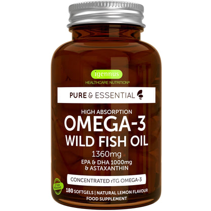 Omega-3 Wild Fish Oil & Astaxanthin, The Most Advanced High Absorption rTG Omega-3 - Maple Wellness Supplements