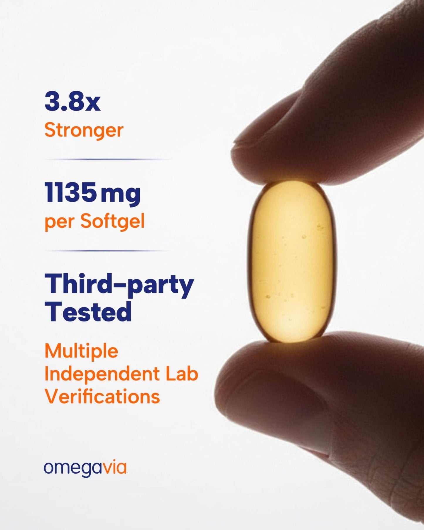 OmegaVia Ultra Concentrated Omega 3 Fish Oil Burpless, 60 Softgels, Triple Strength Omega 3 Fish Oil Supplements, 1135 mg Pure Omega3 - Maple Wellness Supplements