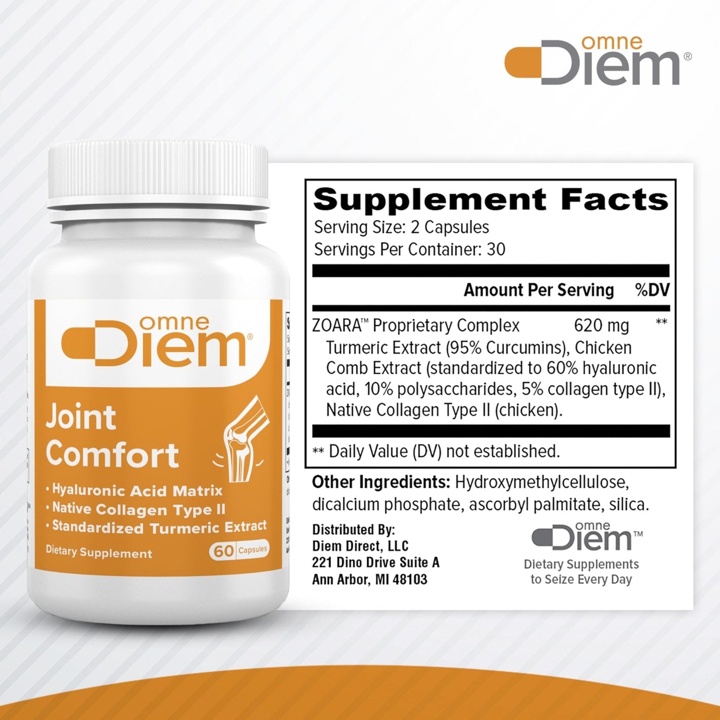 OmneDiem Joint Comfort with ZOARA, 60 Capsules – Dietary Supplement for Comprehensive Joint Care & Comfort - Maple Wellness Supplements