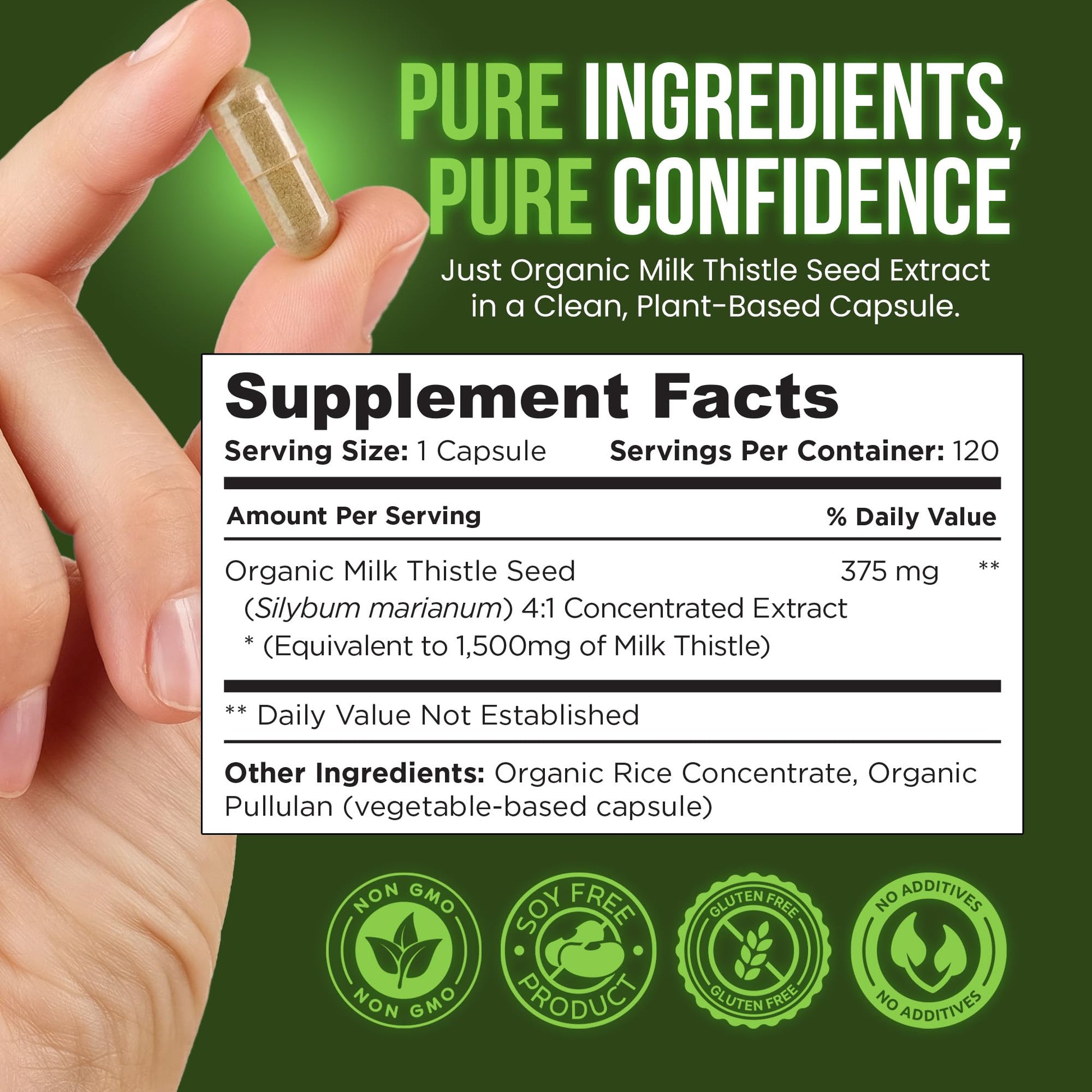 OmniBiotics Organic Milk Thistle Supplement 1500mg – 4X Concentrated Extract with Silymarin – High Potency Liver Detox & Support - Maple Wellness Supplements