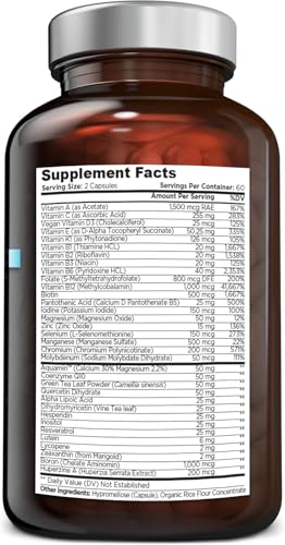 OmniBiotics Ultimate Daily Multivitamin for Women & Men – 34 Essential Ingredients Including Vitamin A, C, D, E, B6, B12, Biotin, Zinc – 120 Vegan Capsules - Maple Wellness Supplements