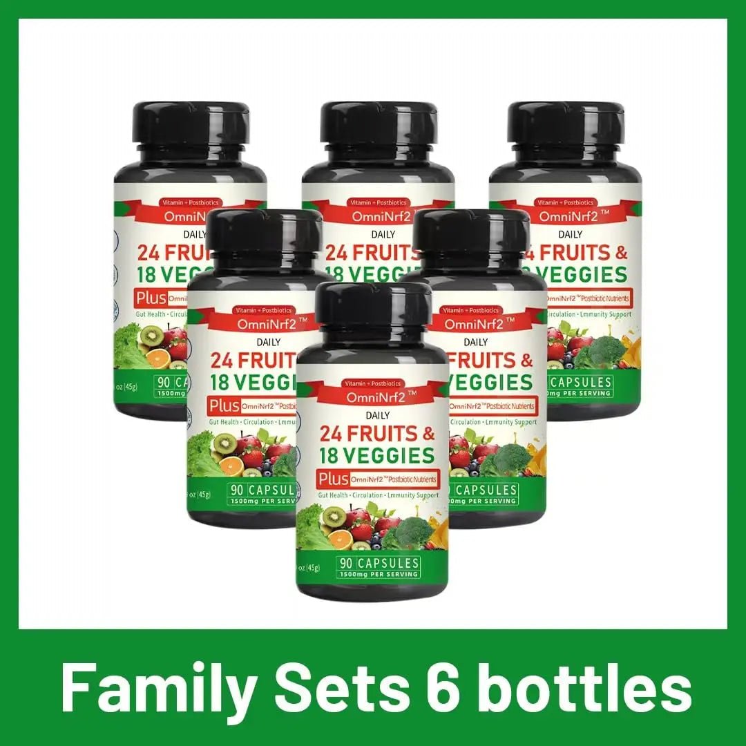 OmniNrf2 Postbiotic Supplement Capsules for Gut Health, Superfood with 24 Fruits & 18 Veggies & Fermented Herbal Plants, 90 Capsules for Antioxidant Support - Maple Wellness Supplements
