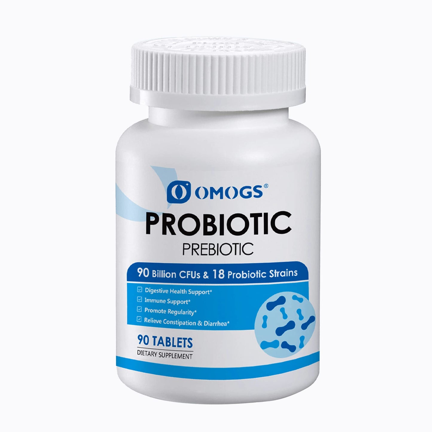 OMOGS Probiotics 90 Billion CFUs 18 Strains, with 3 Organic Prebiotics & Vitamin C, Nutritional Supplement for Women, Men & Kids, Support Metabolism - Maple Wellness Supplements