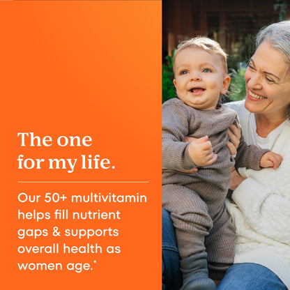 One A Day Multivitamin for Women 50 and Over Tablets, Womens Multivitamin 50 plus with Vitamins D, C, E, Zinc & Biotin, Daily Vitamins - Maple Wellness Supplements