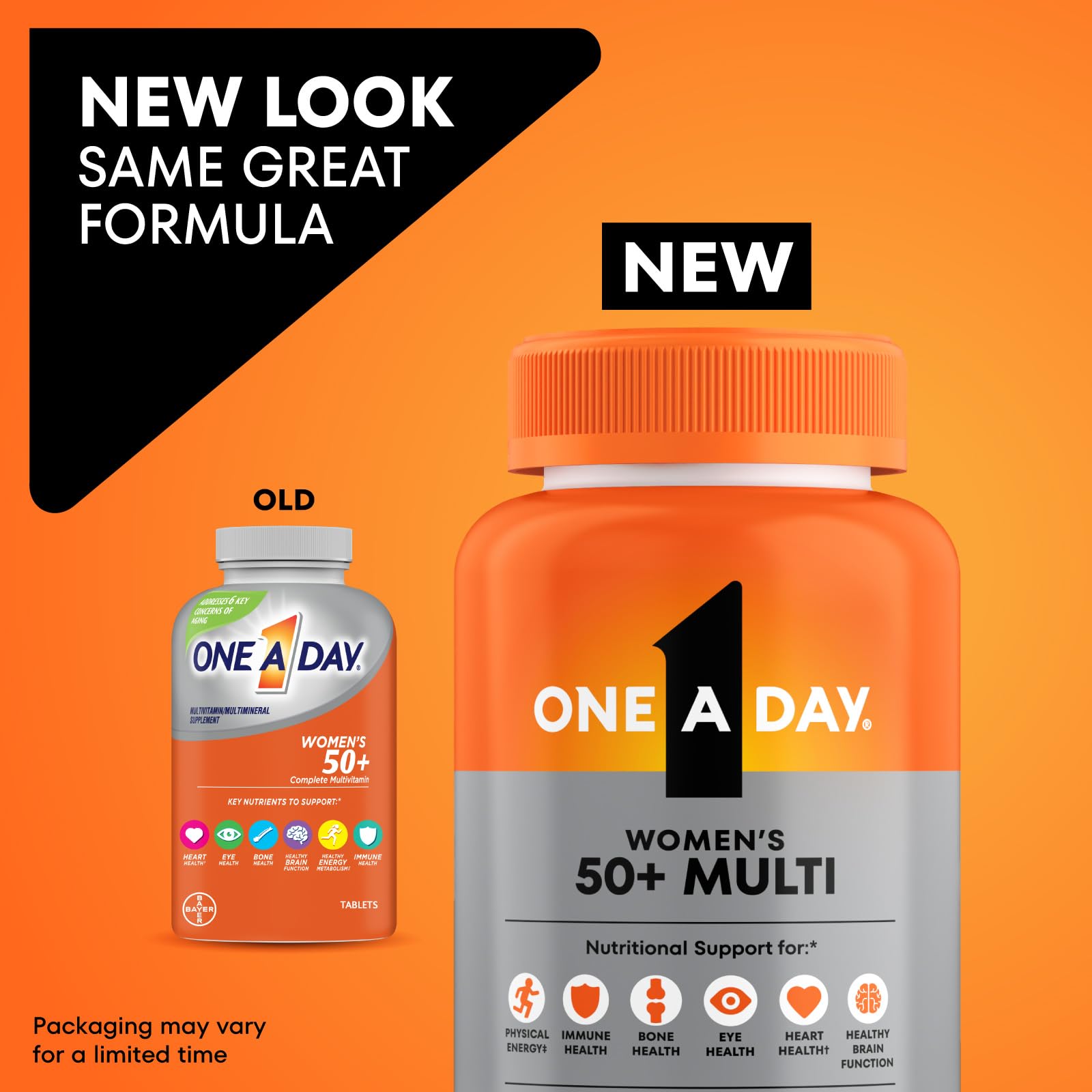 One A Day Multivitamin for Women 50 and Over Tablets, Womens Multivitamin 50 plus with Vitamins D, C, E, Zinc & Biotin, Daily Vitamins - Maple Wellness Supplements