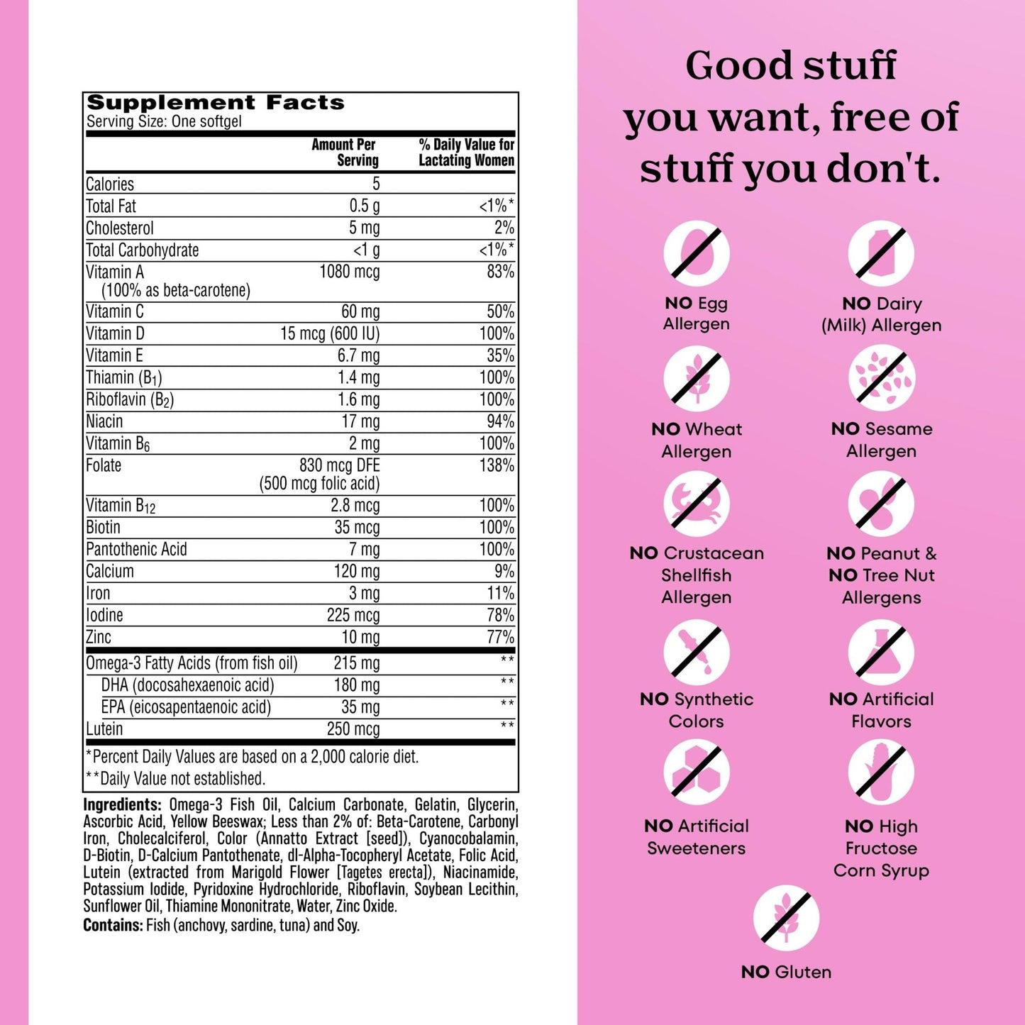 One A Day Postnatal Vitamins for Women, Postnatal Multivitamin with Folic Acid, Omega-3 DHA, B Vitamins, Support Immune Health, Breastfeeding - Maple Wellness Supplements