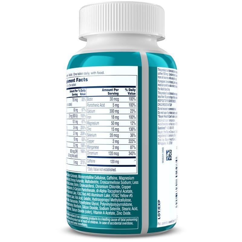 One A Day Women's Active Metabolism Daily Essential, Multivitamin for Women, Metabolism Support, Vitamins for Women with All 8 B-Vitamins, Vitamin D, Magnesium & More,120 Count - Maple Wellness Supplements