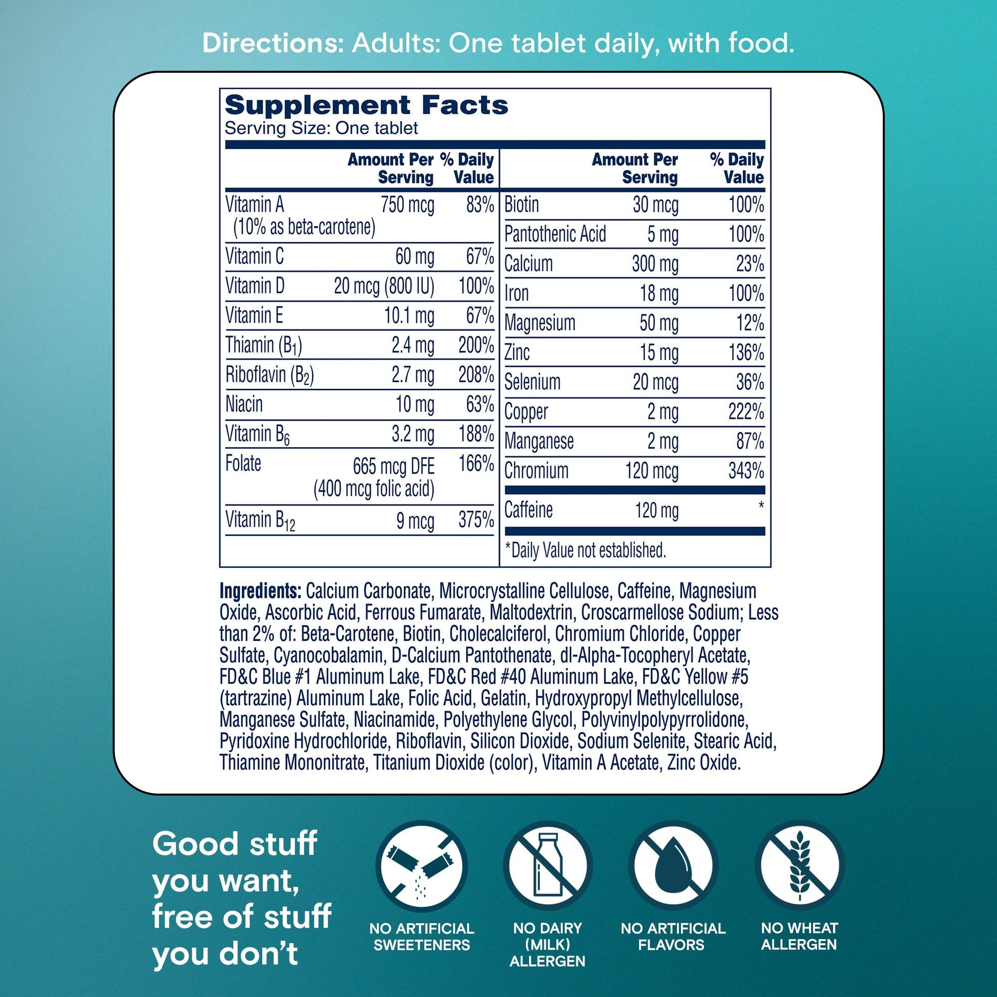 One A Day Women's Active Metabolism Daily Essential, Multivitamin for Women, Metabolism Support, Vitamins for Women with All 8 B-Vitamins, Vitamin D, Magnesium & More,120 Count - Maple Wellness Supplements