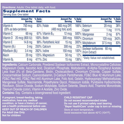 One A Day Women's Menopause Multivitamin with Vitamin A, Vitamin C, Vitamin D, Vitamin E and Zinc for Immune Health Support, Bone health, 50 Count - Maple Wellness Supplements