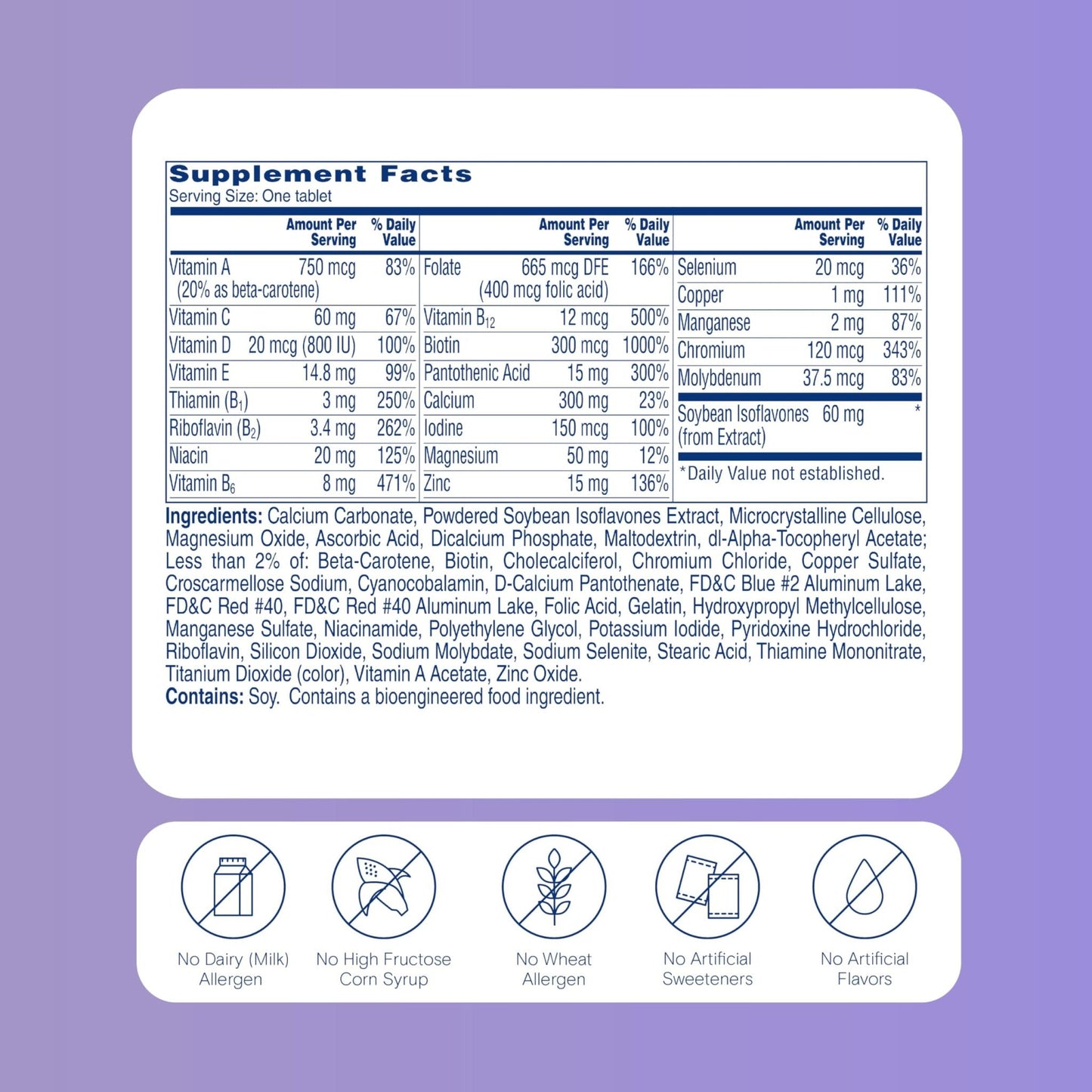 One A Day Women's Menopause Multivitamin with Vitamin A, Vitamin C, Vitamin D, Vitamin E and Zinc for Immune Health Support, Bone health, 50 Count (Packaging May Vary) - Maple Wellness Supplements