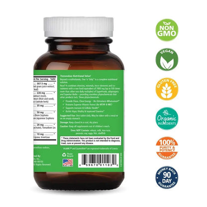 One n Only Whole Food Multivitamin by Pure Essence - Super Energetic Once a Day with Superfoods, Minerals, Enzymes - Maple Wellness Supplements