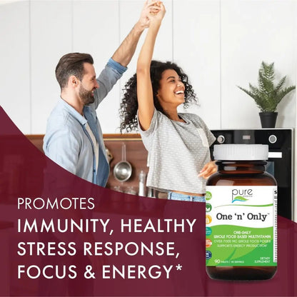 One n Only Whole Food Multivitamin by Pure Essence - Super Energetic Once a Day with Superfoods, Minerals, Enzymes - Maple Wellness Supplements