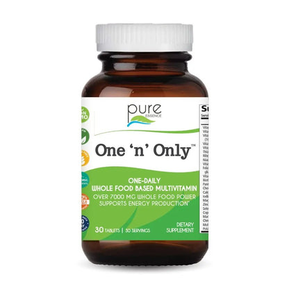 One n Only Whole Food Multivitamin by Pure Essence - Super Energetic Once a Day with Superfoods, Minerals, Enzymes - Maple Wellness Supplements