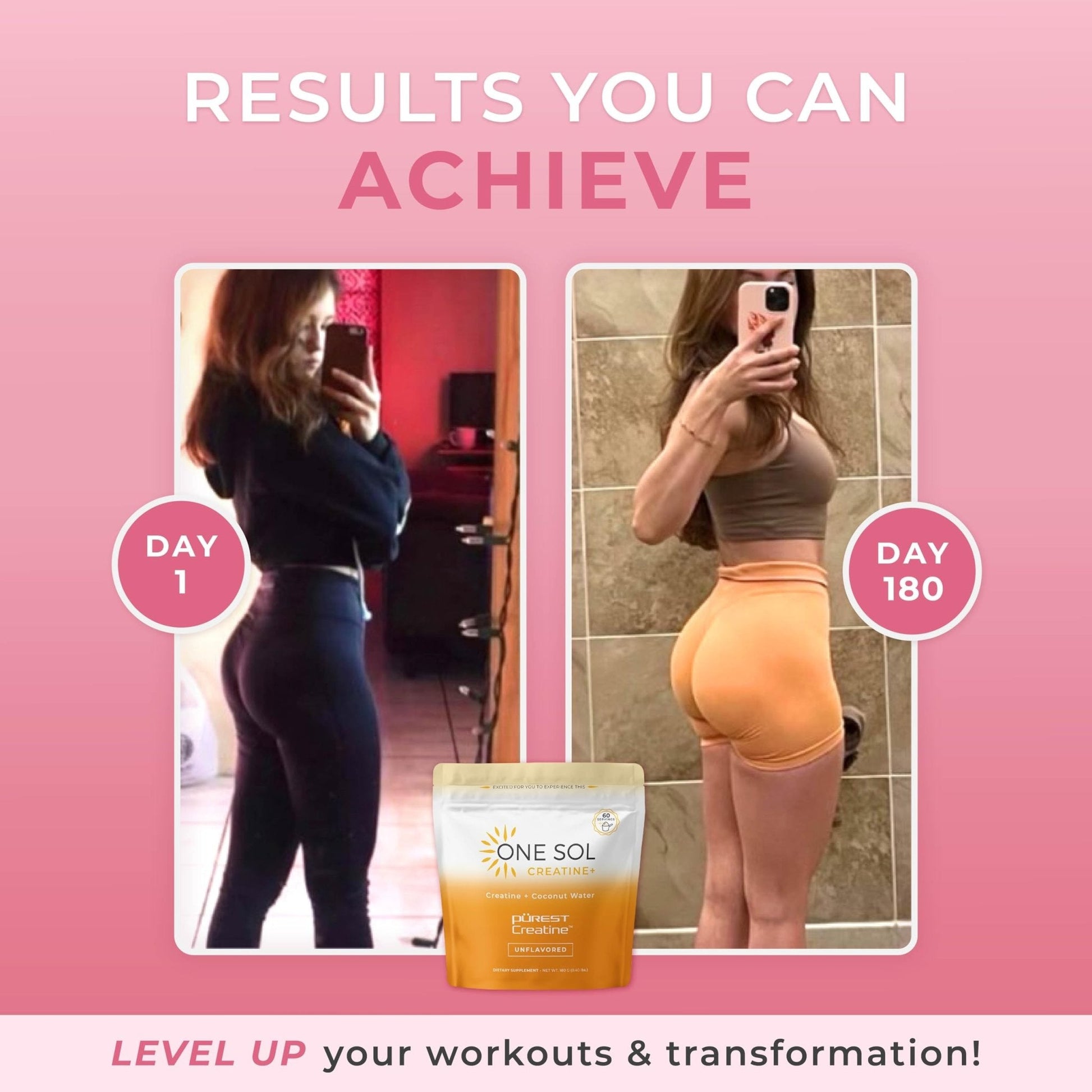 One Sol Creatine for Women, All Natural Women's Creatine Powder w Pure Creatine & Coconut Water, Increase Lean Muscle Mass, Reduce Recovery Time, Promotes Brain & Bone Health (Unflavored, 60 Servings) - Maple Wellness Supplements