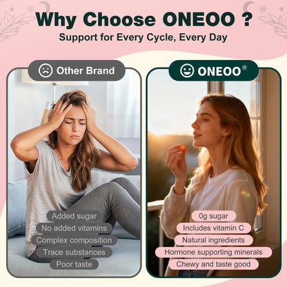 Oneoo Feminine Balance Gummies - Premium Balance Gummies for Women's pH Health, Feminine Gummy for Immune & Energy Support, Vegan, Gluten-Free, Hawaiian Pineapple, 60 Count - Maple Wellness Supplements