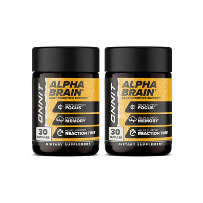 ONNIT Alpha Brain Capsules for Men & Women, IGEN Non-GMO Tested Memory, Focus & Mental Clarity Support with L-Theanine - Maple Wellness Supplements