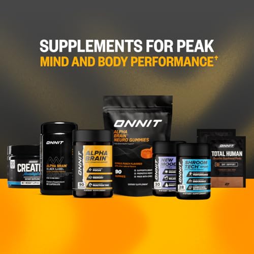 ONNIT Alpha Brain Nootropic Brain Supplement for Focus, Memory, Mental Clarity, Cognitive Support with L-Theanine and Vitamin B6, 30 Count Capsules - Maple Wellness Supplements