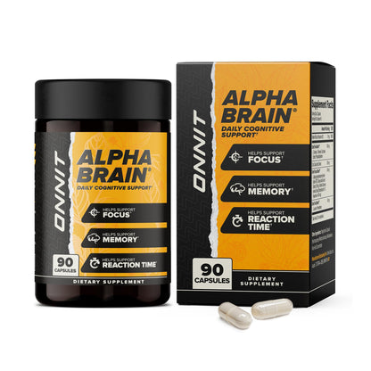 ONNIT Alpha Brain Nootropic Brain Supplement for Focus, Memory, Mental Clarity, Cognitive Support with L-Theanine and Vitamin B6, 90 Count - Maple Wellness Supplements