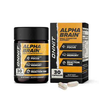ONNIT Alpha Brain Nootropic Brain Supplement for Men and Women, IGEN Non-GMO Tested, Memory, Mental Clarity, Cognitive Support and Focus Capsules with L-Theanine and Vitamin B6, 30 Count - Maple Wellness Supplements