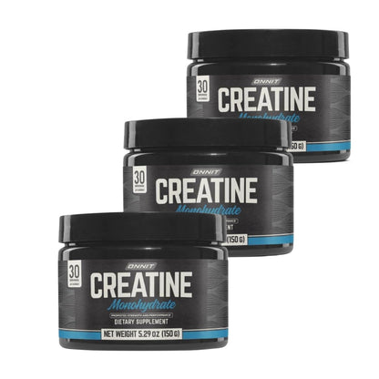 ONNIT Creatine Monohydrate Powder – IGEN™ Non-GMO Tested, 5g Premium Creatine for Muscle Strength, Power & Lean Mass, Supports Brain Health & Cellular Energy, Unflavored, 30 Servings, 5.29 oz 3-Pack - Maple Wellness Supplements