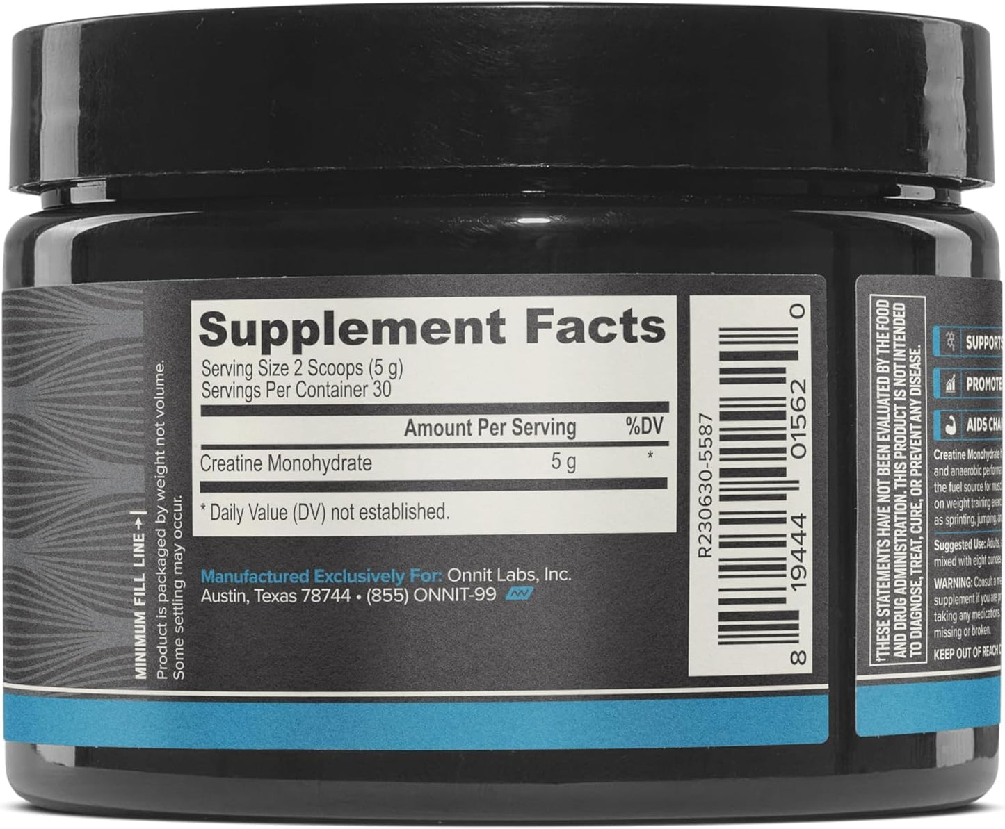 ONNIT Creatine Monohydrate Powder, IGEN™ Non-GMO Tested – 5g Premium Creatine for Muscle Strength, Power & Lean Mass, Supports Brain Health & Cellular Energy, Unflavored, 30 Servings, 5.29 oz 2-Pack - Maple Wellness Supplements