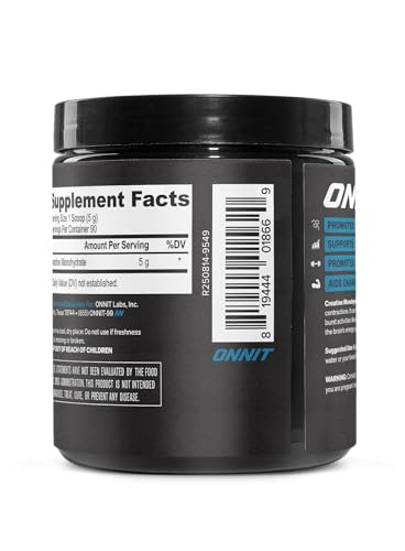 ONNIT Creatine Monohydrate Powder – Unflavored, 90-Serving Value Size – Supports Strength, Lean Muscle, and Brain Energy† – Keto Friendly, No Fillers, 90 Servings, 15.29 oz - Maple Wellness Supplements