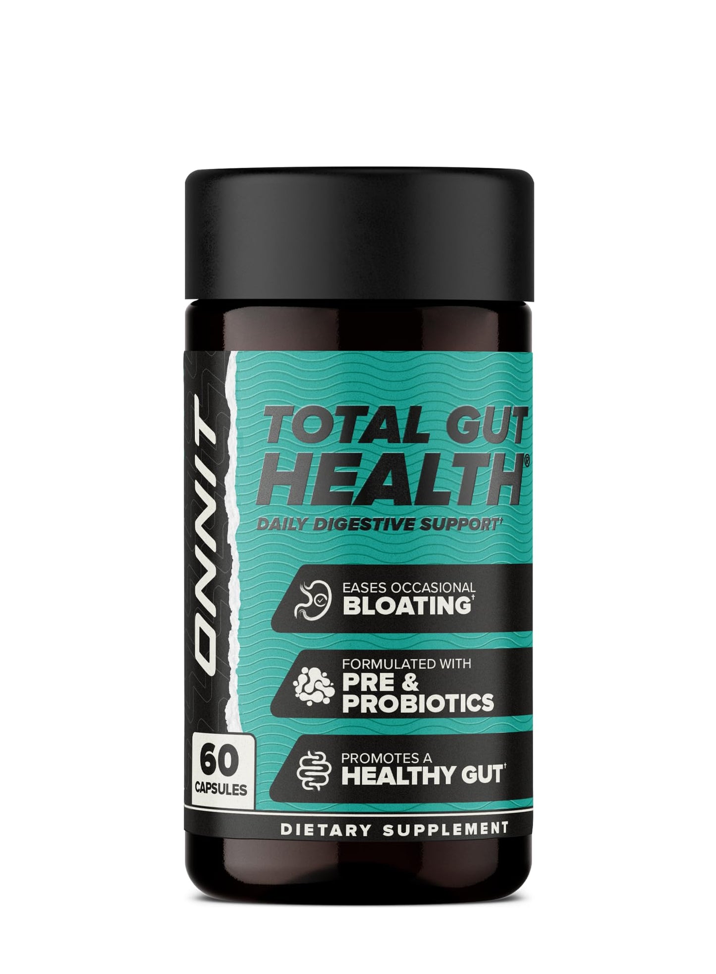 ONNIT Total Gut Health Daily Digestive Support, IGEN™ Non-GMO Tested Digestion Supplement for Women and Men with 7 Strains of Probiotics, - Maple Wellness Supplements