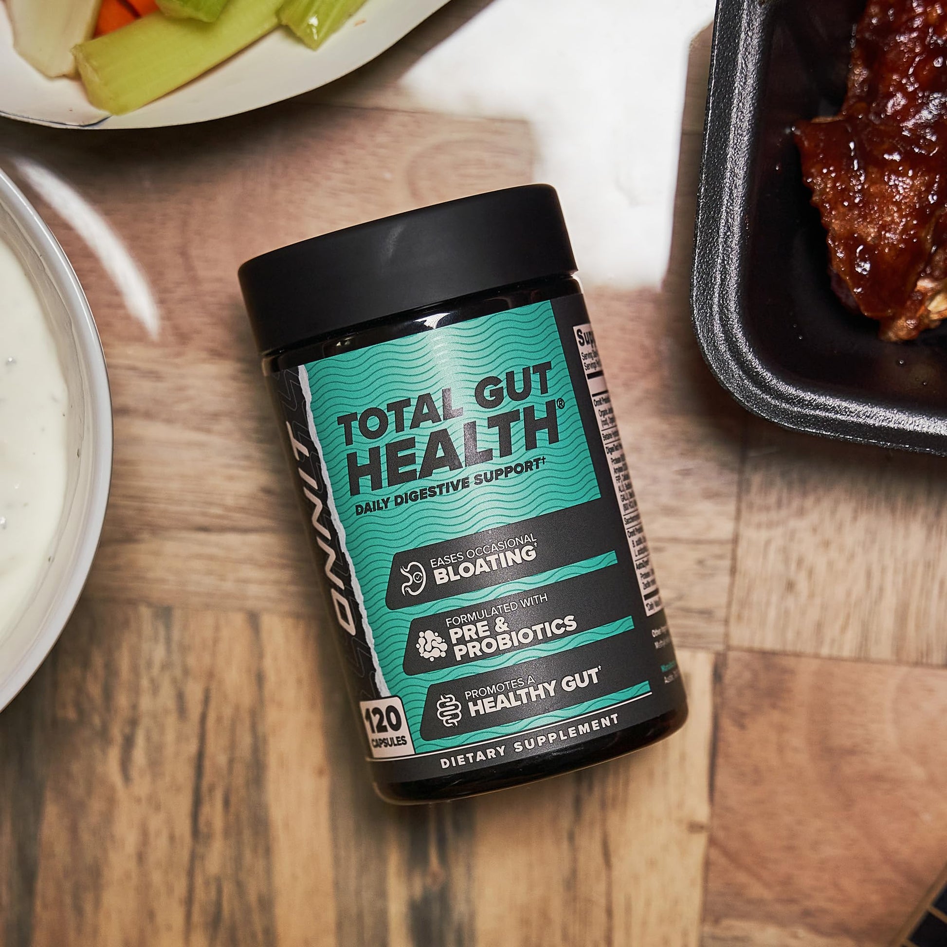 ONNIT Total Gut Health Daily Digestive Support, IGEN™ Non-GMO Tested Digestion Supplement for Women and Men with 7 Strains of Probiotics, - Maple Wellness Supplements