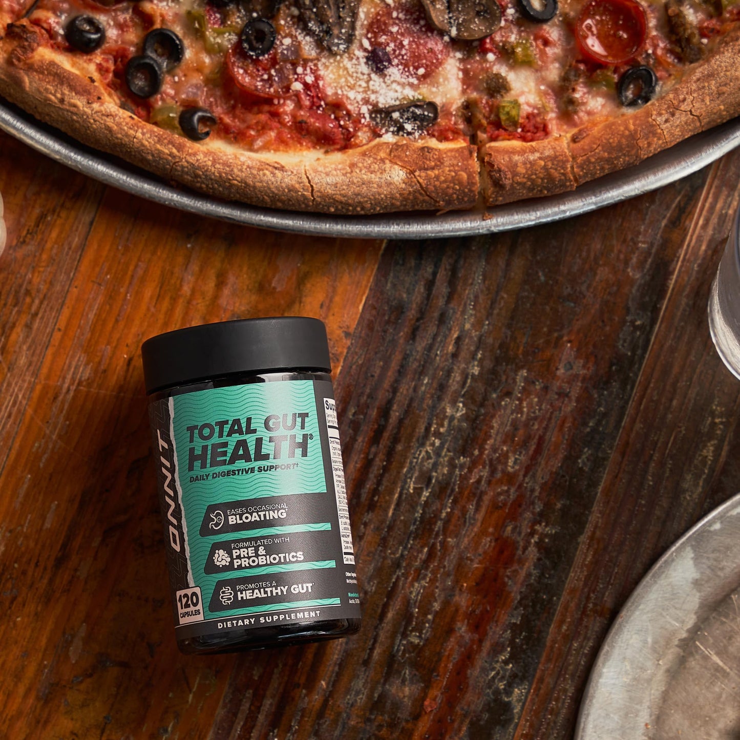 ONNIT Total Gut Health Daily Digestive Support, IGEN™ Non-GMO Tested Digestion Supplement for Women and Men with 7 Strains of Probiotics, - Maple Wellness Supplements