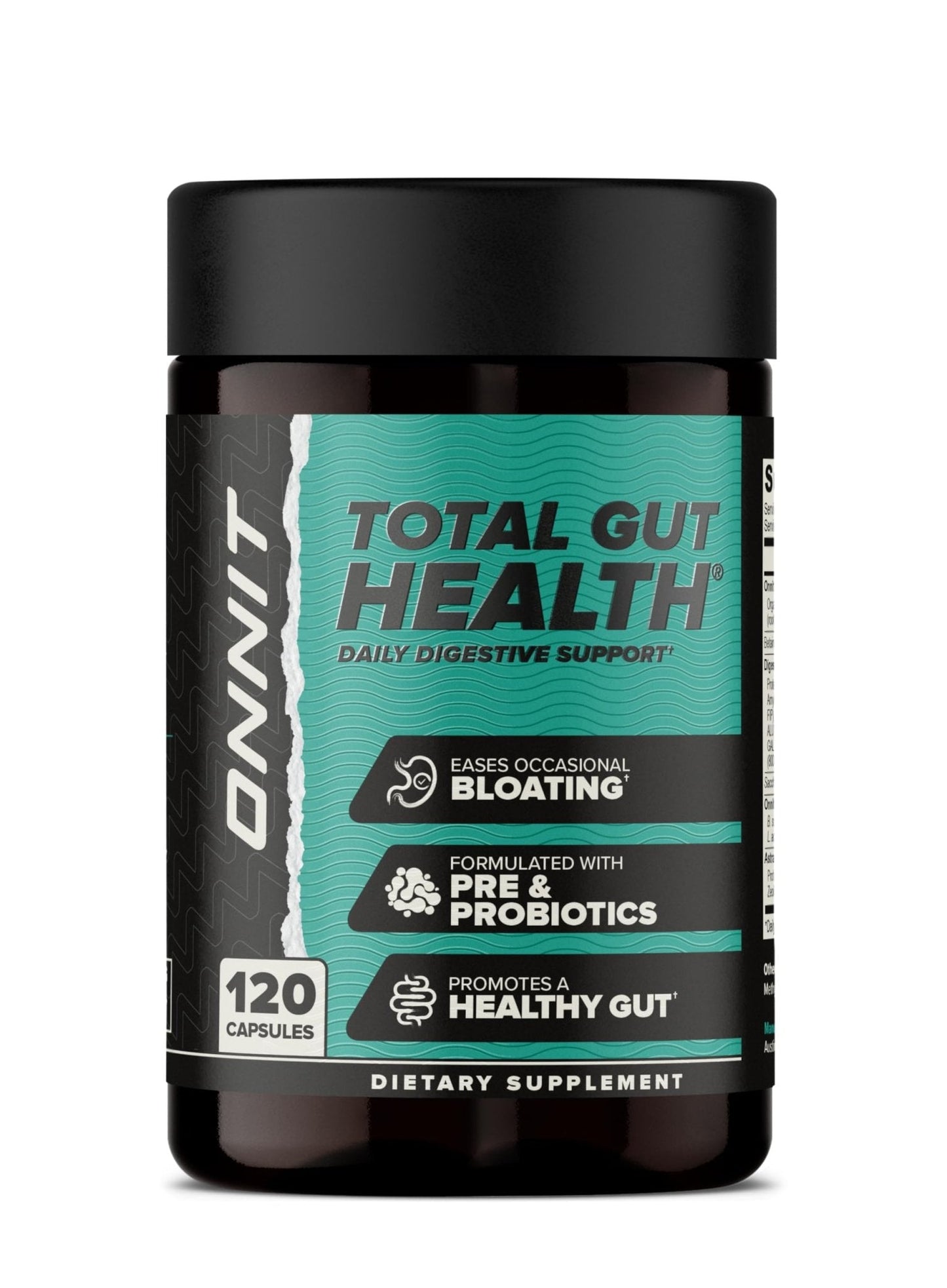 ONNIT Total Gut Health Daily Digestive Support, IGEN Non-GMO Tested Digestion Supplement for Women and Men with 7 Strains of Probiotics, Prebiotics, - Maple Wellness Supplements