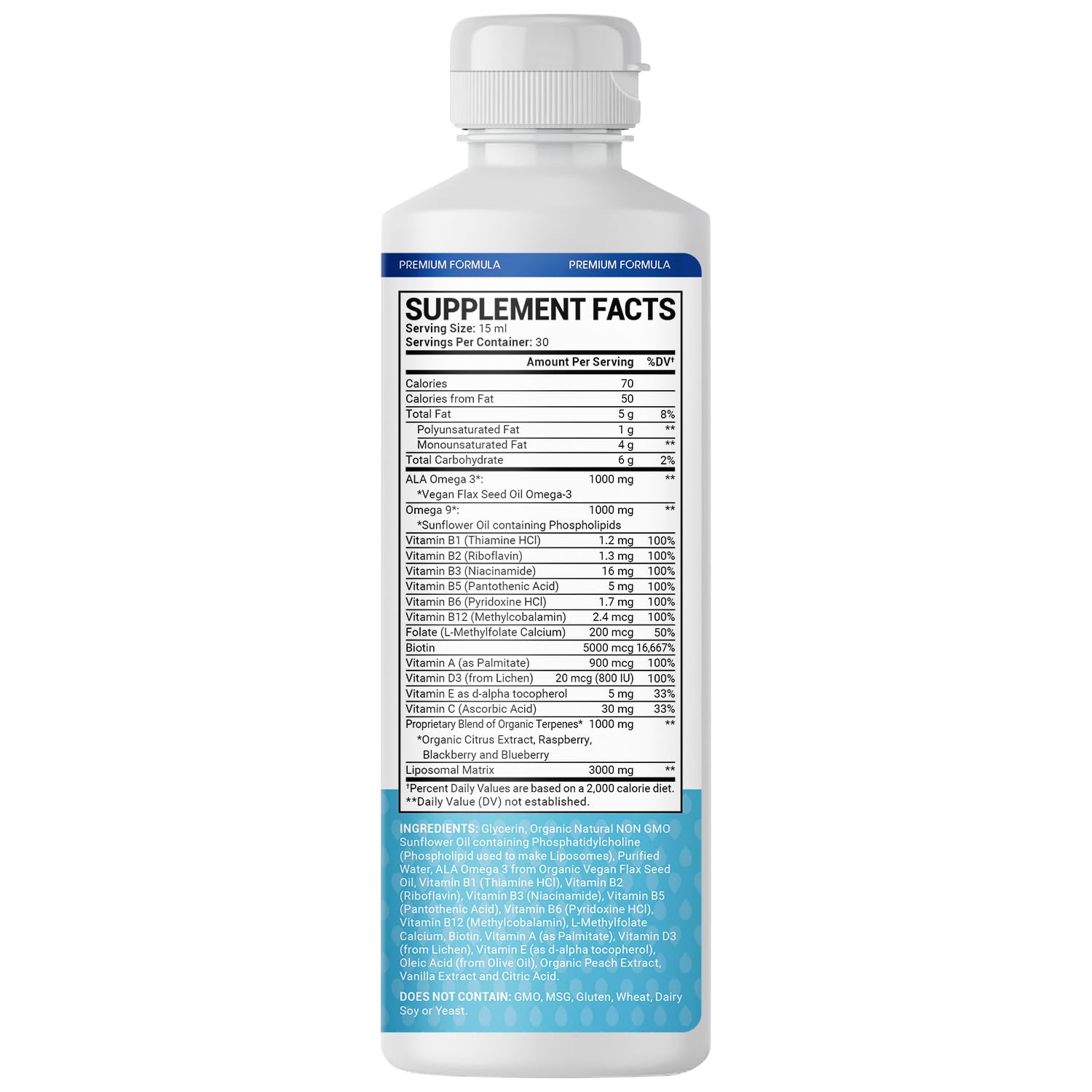 oppuland - Men's Multivitamin - Liquid Supplement - Liposomal Delivery - Daily Multi Vitamin with Biotin B Complex Omega-3 - Hair & Nail Support Vitamin - Maple Wellness Supplements