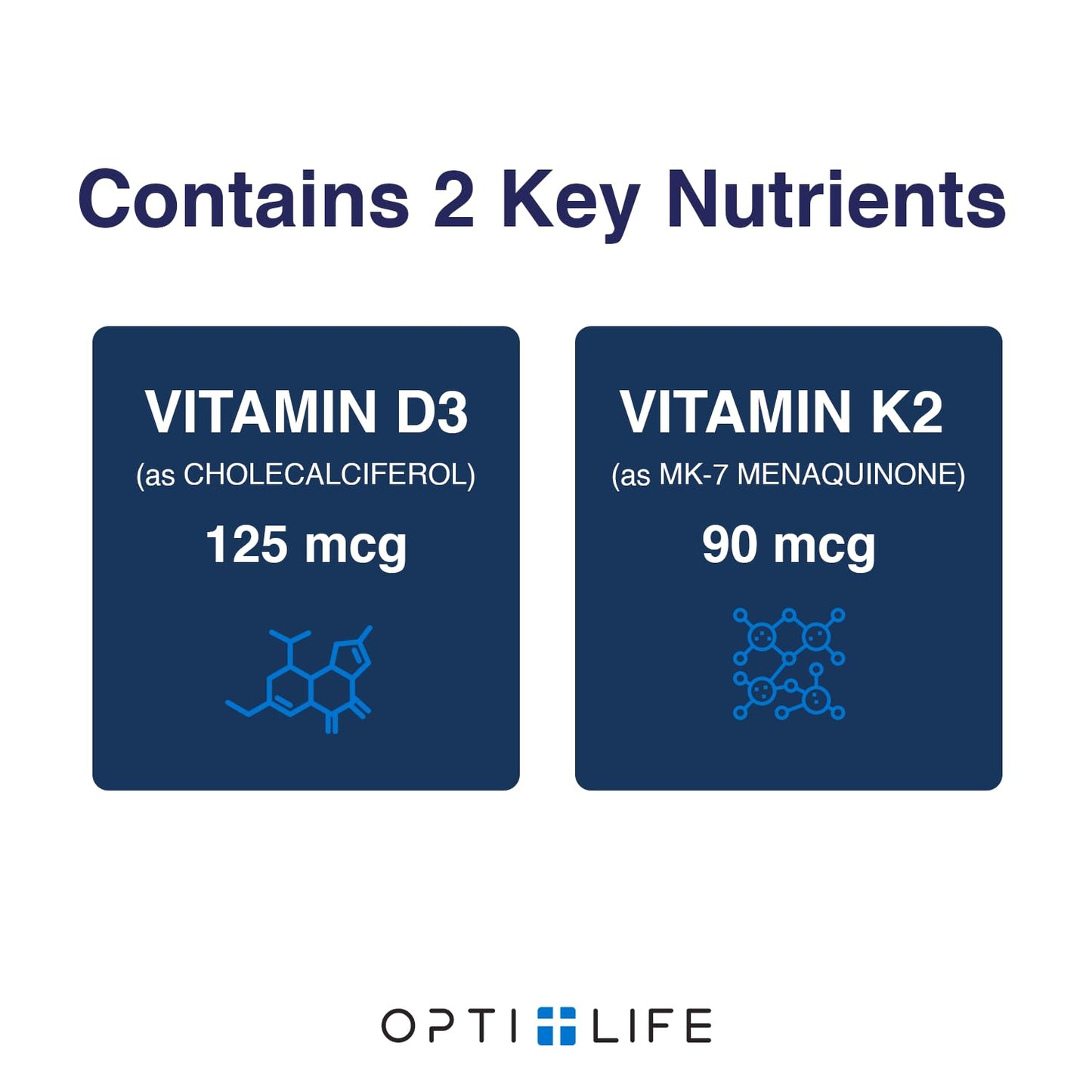 Opti + D3/K2 Supplement | Bone Health, Cardiovascular Wellness and Immune Support* Supplement | Vitamin D3 K2 Daily Support | 120 Capsules/120 Servings - Maple Wellness Supplements
