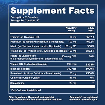 Opti + Homocysteine Capsules | Daily Brain and Heart Health Supplements* | Brain Supplement with Methylcobalamin & Methylfolate | 60 capsules/30 Servings - Maple Wellness Supplements