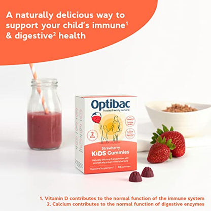 Optibac Kids Probiotic with Vitamin D & Calcium for Immune System Support & Gut Health - Maple Wellness Supplements
