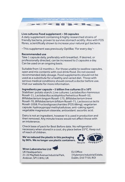 Optibac Probiotics Every Day - Digestive Probiotic Supplement with 5 Billion Bacterial - Maple Wellness Supplements