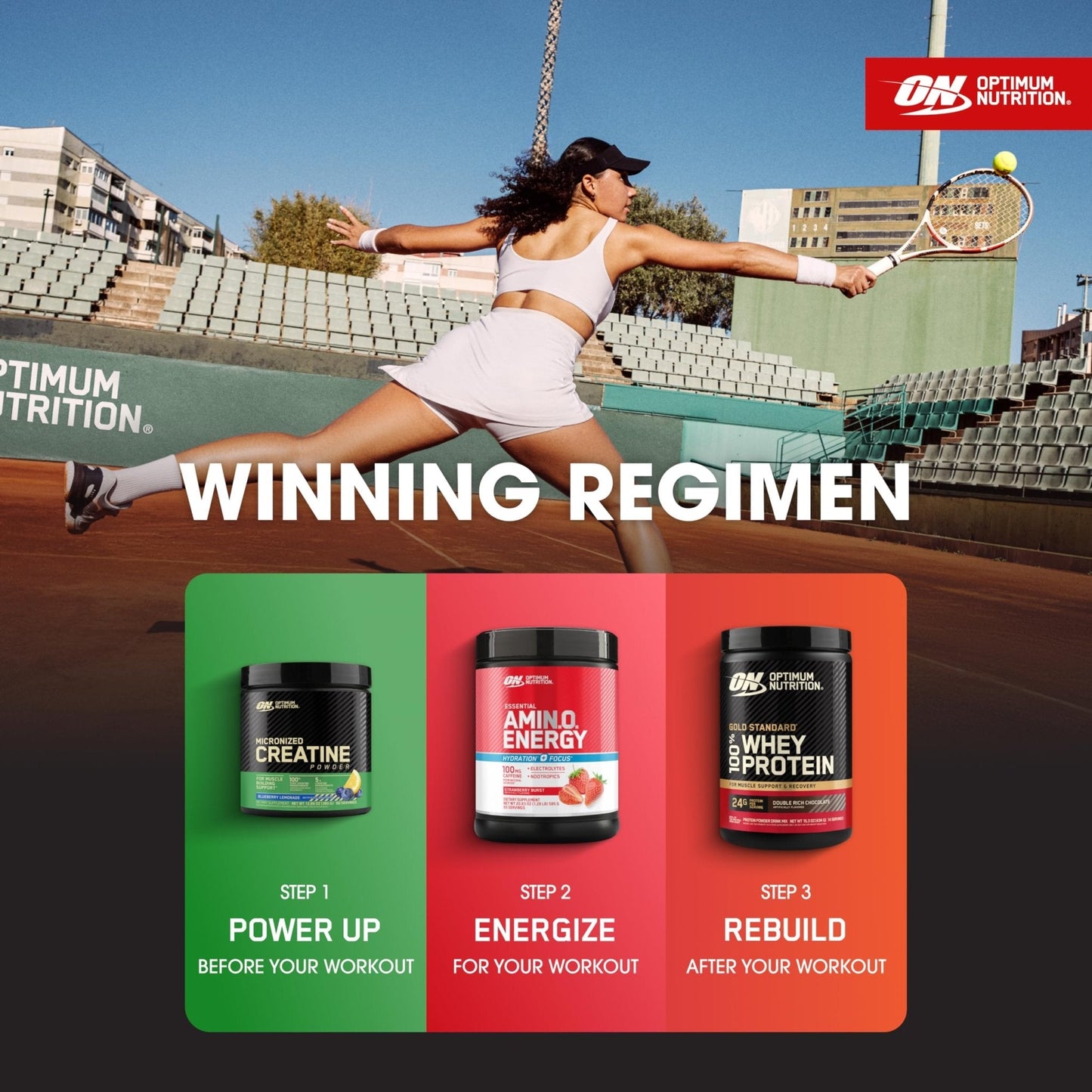 Optimum Nutrition Amino Energy Powder Plus Focus, with BCAA, Electrolytes, and Caffeine, Strawberry Burst, 65 Servings - Maple Wellness Supplements