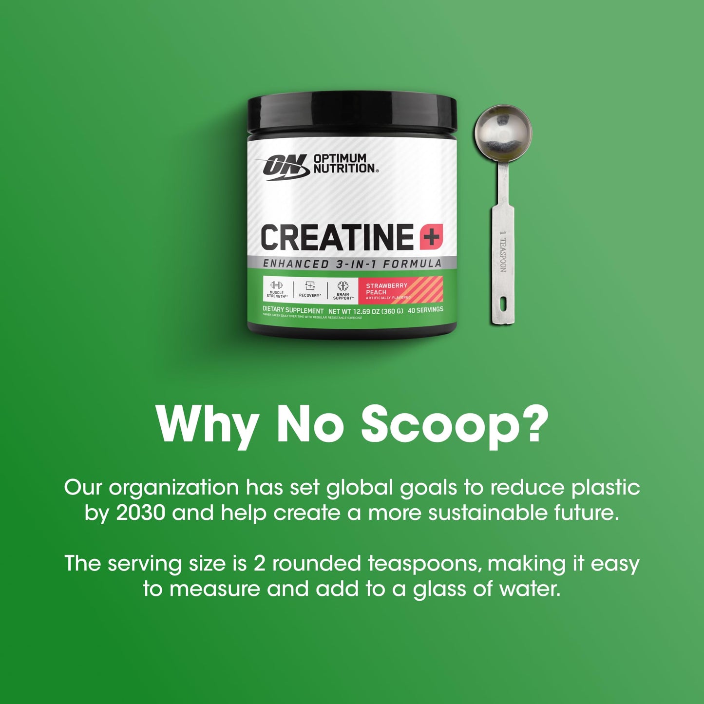 Optimum Nutrition Creatine Monohydrate Plus Powder, Strawberry Peach Flavored Creatine Performance Blend, with Electrolytes for Hydration, Added Vitamins - Maple Wellness Supplements